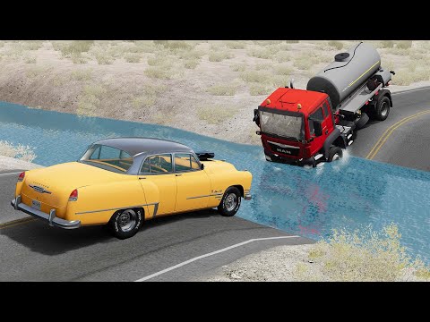 BeamNG.drive – Cars vs Deep Water! Extreme Stunts & Fails #2 | FlareOK