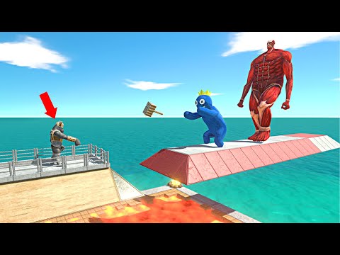 Ghor Hammer Pushes Creppy Monsters into Lava Tank - Animal Revolt Battle Simulator