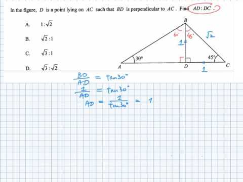 HKCEE II 2008 MC Q22 Trigonometry Ratio