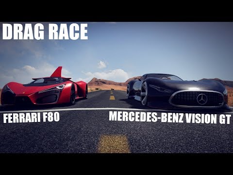 FERRARI F80 VS MERCEDES-BENZ AMG VISION GT DRAG RACE | ASSETTO CORSA