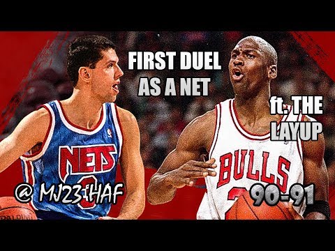 Michael Jordan vs Dražen Petrović Highlights Bulls vs Nets (1991.02.16)-43pts TOTAL,FIRST REAL DUEL!