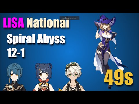 Lisa National (Genshin 2.4, Abyss 12-1, 49 seconds)