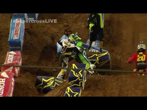 Ryan Villopoto Crash - First Lap First Timed Practice - PHX 2014