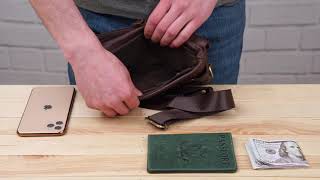 Поясна сумка чоловіча 14747 Vintage коричнева