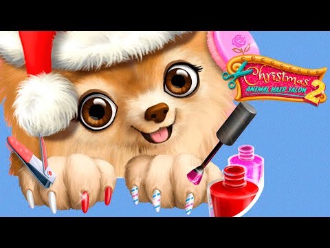 Fun Pet Animal Care Games - Christmas Animal Hair Salon Santa Makeover Dress Up