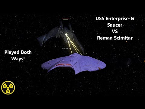 USS Enterprise G SAUCER SECTION VS Reman Scimitar | Star Trek Ships BATTLE | Bridge Commander |