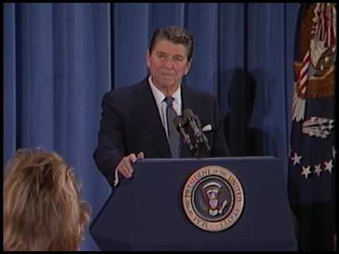 President Reagan’s 9th Press Conference in the East Room on March 31, 1982
