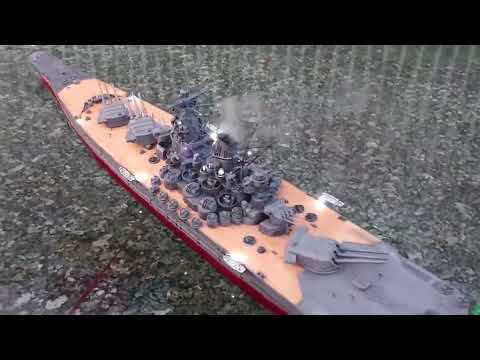 The model of the Yamato battleship was successfully launched