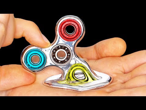 DIY Fidget Spinner MELTS IN YOUR HAND!!!!!!!! Rare Liquid Mirror DIY Fidget Spinners & Tricks Video