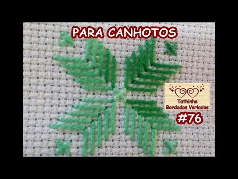 PONTO RETO COM PONTO CRUZ / CANHOTOS - Tathinha Bordados #76