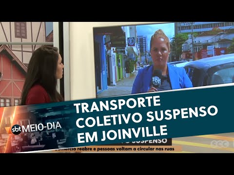 Transporte coletivo suspenso em Joinville | SBT Meio-Dia (13/04/20)