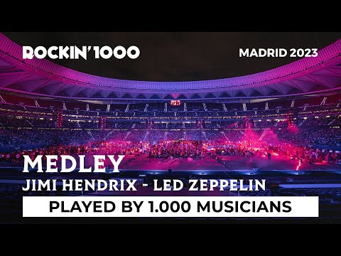 Jimi Hendrix and Led Zeppelin Medley played by 1,000 musicians | Rockin'1000