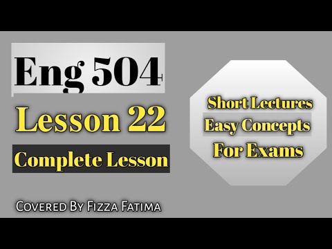 Eng 504|Lesson 22|Short and detailed Lecture|SLA