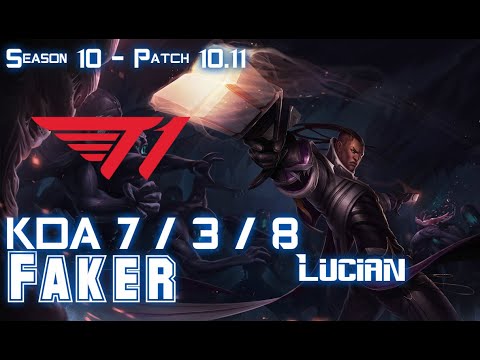 T1 Faker LUCIAN vs SYNDRA Mid - Patch 10.11 KR Ranked