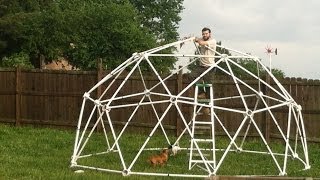 How to build a portable geodesic zip tie dome greenhouse (16 foot diameter) part:1