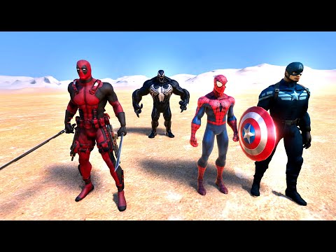 ÖRÜMCEK ADAM DEADPOOL VE KAPTAN AMERİKA VS VENOM - Süper Kahraman Dövüşleri