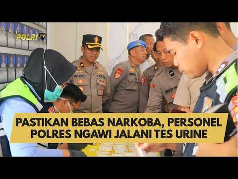 PASTIKAN BEBAS NARKOBA, PERSONEL POLRES NGAWI JALANI TES URINE