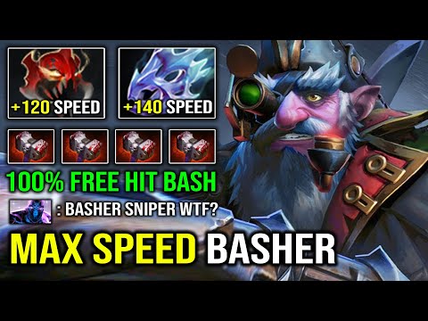 WTF 100% Free Hit Basher Sniper +310 ATK Speed OP Knockback Nothing Can Get Near Him Dota 2