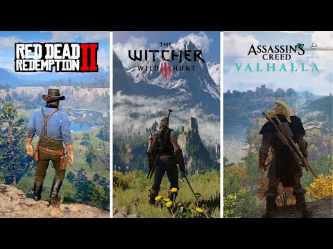 Which Game Has The Better Game World | RDR 2 Vs The Witcher 3 Vs Assassins Creed Valhalla
