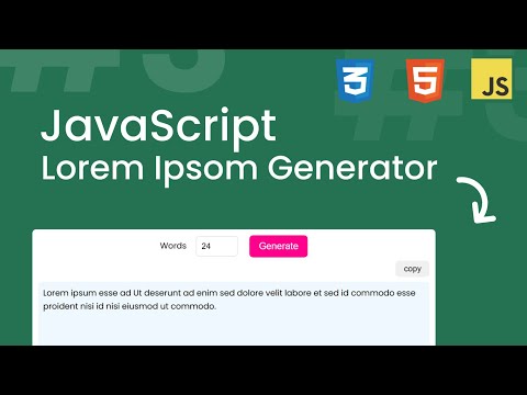 Javascript Lorem Ipsum Dummy Text Generator With Html Css Javascript Javascript Projects