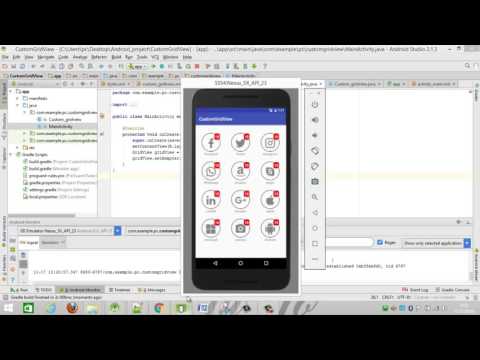 Android Tutoirial : 2-Custom Gridview with Circle images , Textview and Badges