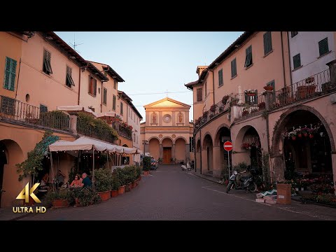 Greve, Italy • Beautiful Walk in Small Town in Chianti • 4K City Ambience