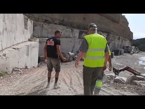 Down in the Quarry: ARICO Ignimbrite Blocks for cutting....