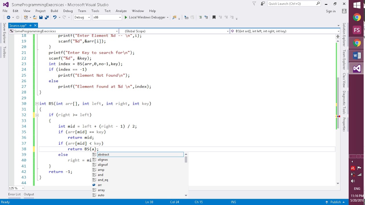 a C program for binary search  Recursive