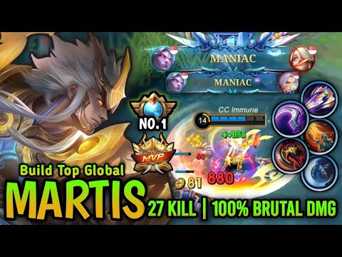 Supreme 1 Martis Build!! Top Global Martis Best Build And Emblem 2024 - Mobile Legends