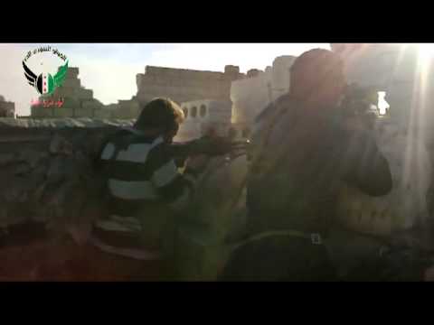 استهداف تحركات عناصر قوات النظام في مطار منغ العسكري بواسطة رشاش بي كي سي من قبل لواء شرارة الشمال