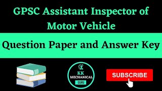 GPSC Assistant Inspector of Motor Vehicle ||Question Paper and Answer Key