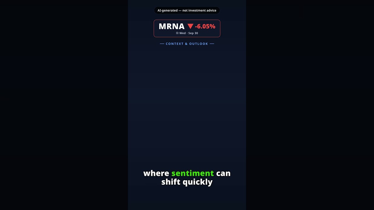 Why Is Moderna Stock Falling Today? MRNA -6.05% (Sep 30)