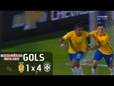 Uruguai 1 x 4 Brasil  Eliminatórias Copa do Mundo 2018 (JOGO COMPLETO)