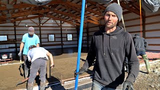 I didn't order enough CONCRETE! radiant floor heat POLE BARN BUILD.