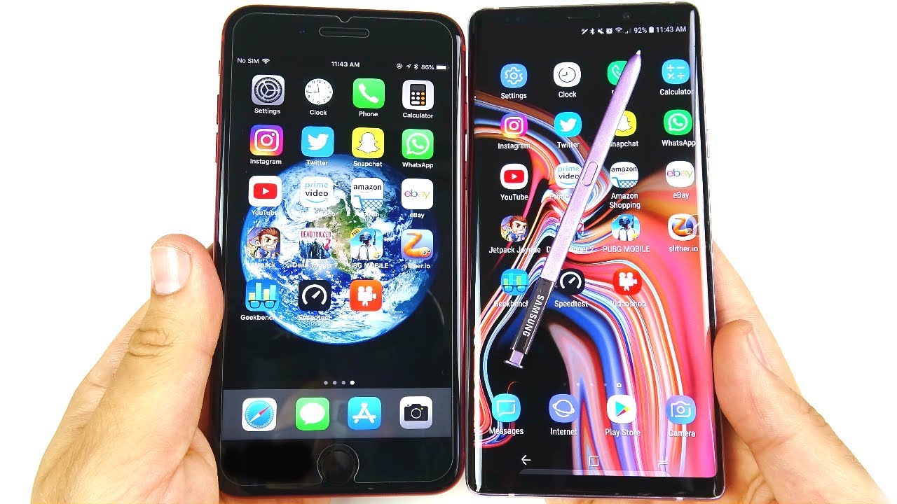 iPhone 8 Plus vs Galaxy Note 9 Speed Test!