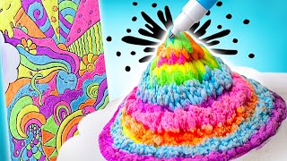 How To Draw Colorful Enchanted Creatures With Magical Puffy Paints ✨🎨