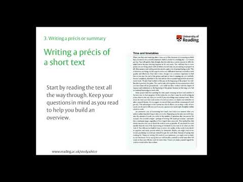 Writing a precis or summary