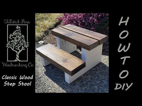 Part of a video titled DIY - How To Build a Wood Step Stool for $10 - The Twisted Pine ...