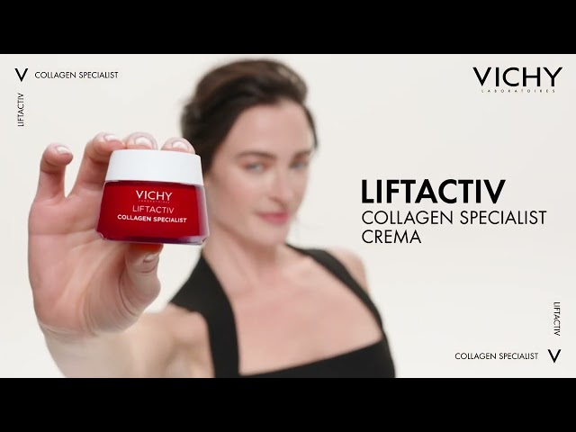 Vídeo relacionado con Vichy Crema de Día Antiarrugas, Tratamiento Diario Contra la Pérdida de Colágeno, Con Tres Veces Más Péptidos Pro-Colágeno, Liftactiv Specialist, 50 ml
