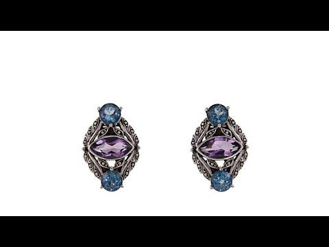 Nicky Butler 3.9ctw Amethyst and Blue Topaz Sterling Sil...