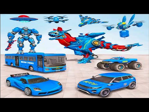 Robot Multi Transformation Games: Blue Robot Wars City - Android iOS Gameplay