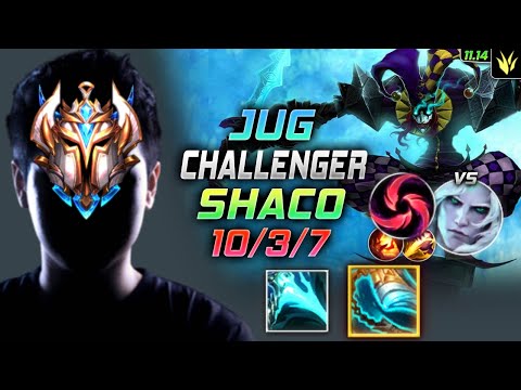 Challenger Shaco Jungle vs Viego - 챌린저 정글 샤코 템트리 룬 정수 칼날비 シャコ Шако 恶魔小丑 薩科 - LOL KR 11.14