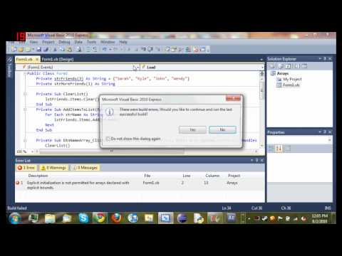 Visual Basic 2010 Tutorial 19 - Sorting Arrays