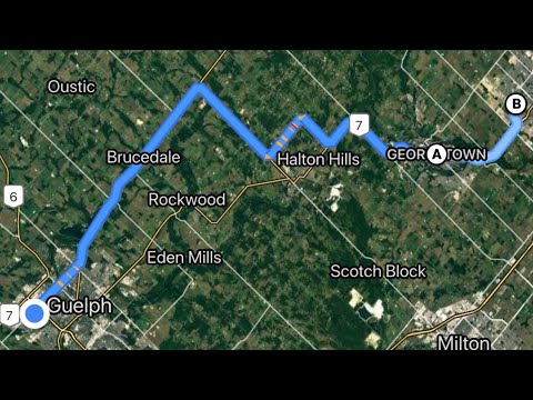 Drive Around! Guelph to Brampton Ontario Canada via Highway 124 & Georgetown May 23 2020 (8x speed)