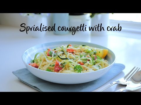 Slimming World Syn-free spiralised courgetti with crab recipe - FREE