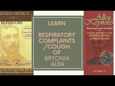Respiratory Complaints/Cough of Bryonia Alba || Allen's & Boericke's Materia Medica