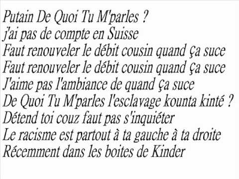 Sexion D'assaut - De Quoi tu M'parle. Lyrics.