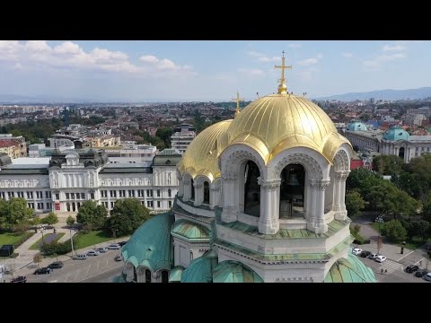 Flight over Sofia Bulgaria by Drone