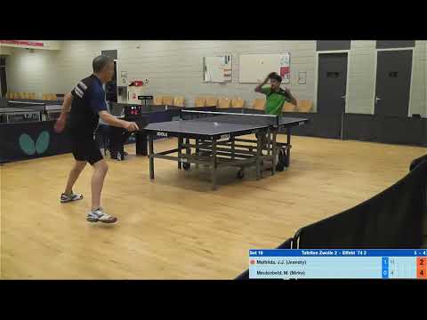 Jeandry Mathilda vs Mirko Meulenbeld | Tafeltennis Zwolle - Effekt '74 | Hoofdklasse 26-11-2022