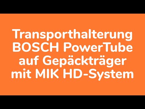 Transporthalterung für BOSCH PowerTube auf Gepäckträger mit MIK HD-System